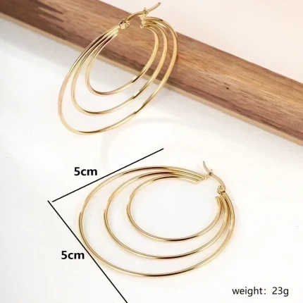 1-Pair-Exaggerated-Fashion-Triangle-Round-Plating-Stainless-Stee