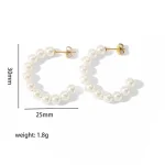 1-Pair-Lady-C-Shape-Beaded-Inlay-Stainless-Steel-Ar