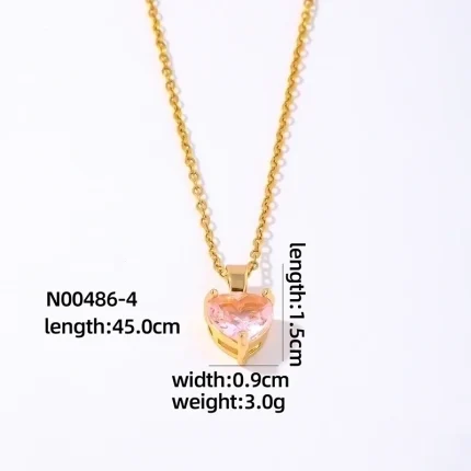 Elegant-Simple-Style-Heart-Shape-Stainless-Steel-Plating-Inla