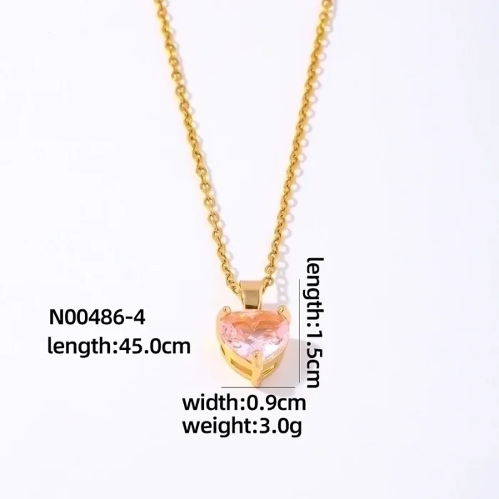 Elegant-Simple-Style-Heart-Shape-Stainless-Steel-Plating-Inla