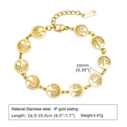 Retro-Streetwear-Tree-Stainless-Steel-Plating-18k-Gold-Plated-Bracelets_