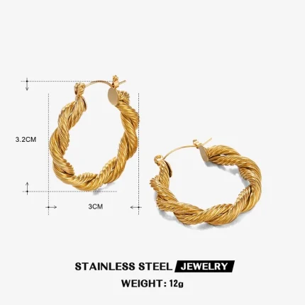 1-Pair-Ig-Style-Vintage-Style-Twist-Plating-Stainless-Steel-18k-Gold-Plated-Hoop-Earr